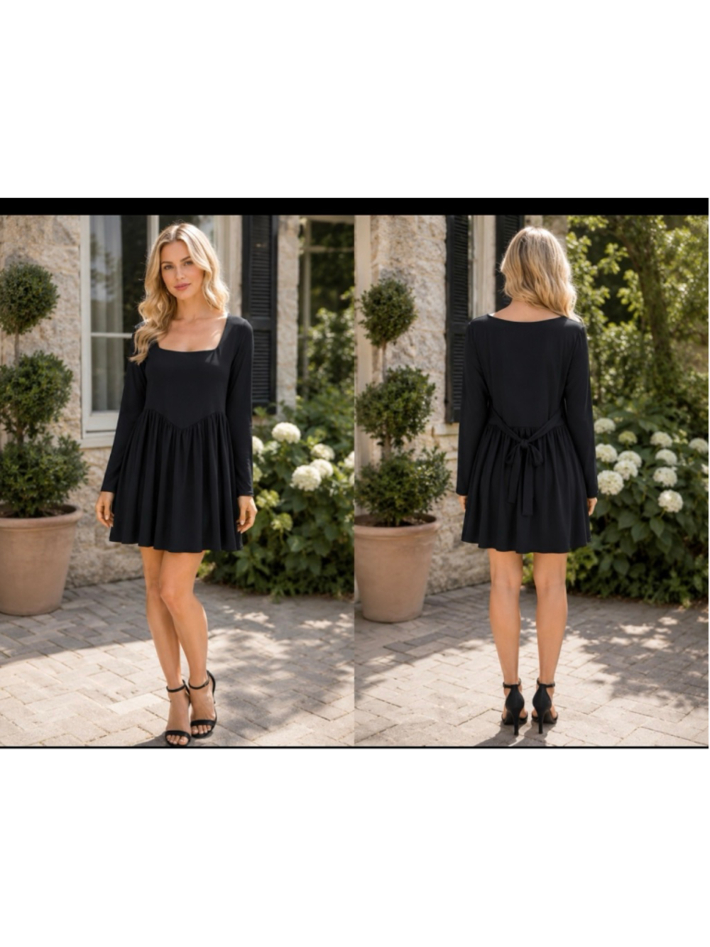 Women's OYS Black Long Sleeve Dress XL